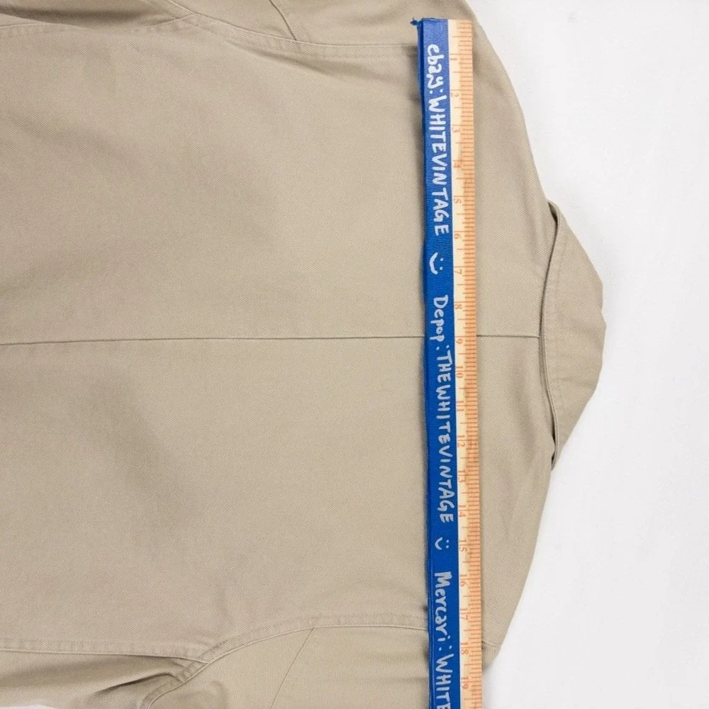 Roundtree Yorke Blazer Mens M Khaki Leather Elbow Patch Safari Sport Coat 90s